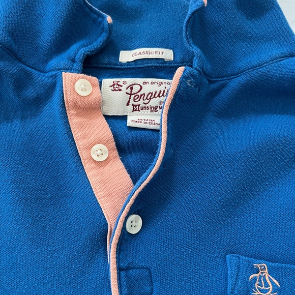 Original Penguin Blue Polo Shirt - Picture 3 of 4